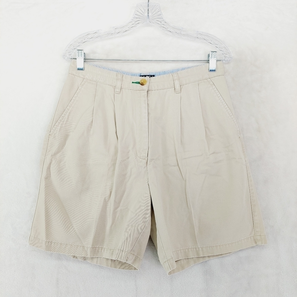 Tommy Hilfiger Cream Tan Pleated Chino Slash Pockets Summer Shorts P5600